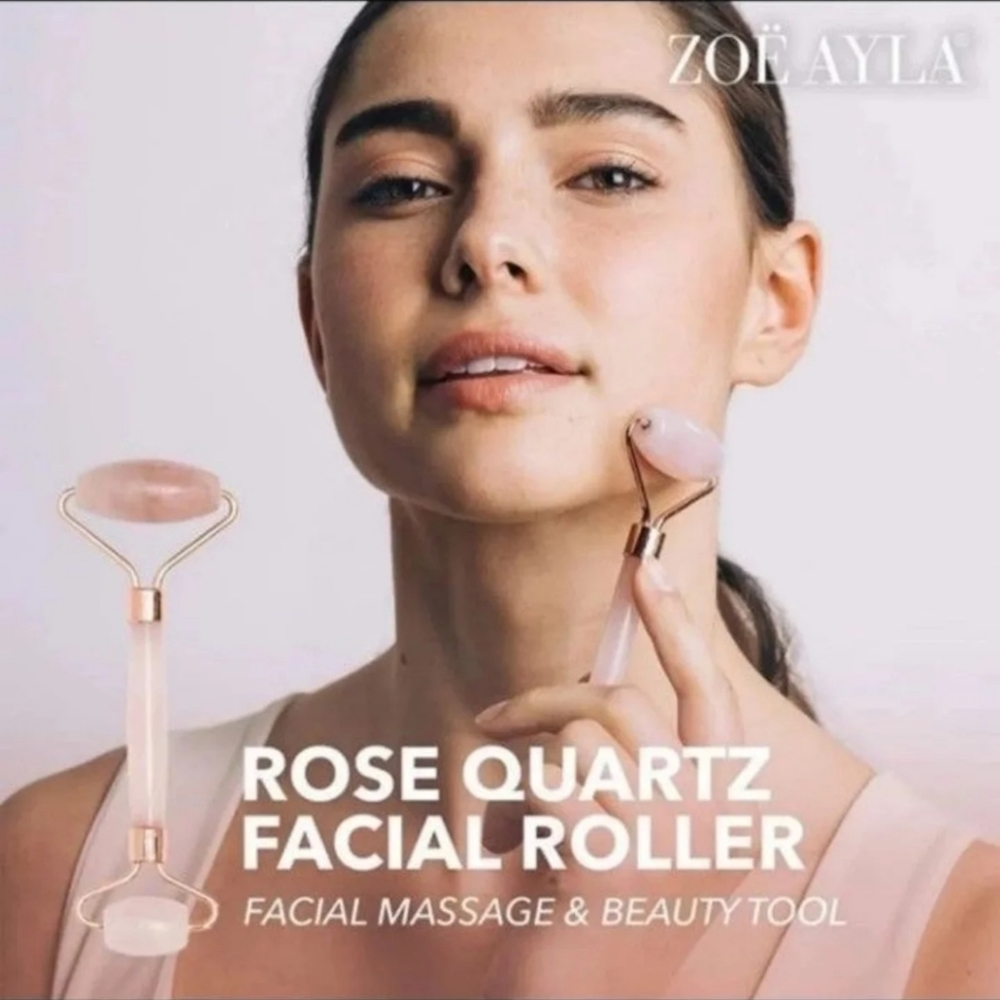 Zoe Ayla Luxurious Rose 100% Quartz Facial Roller BNWT 1 LEFT!
